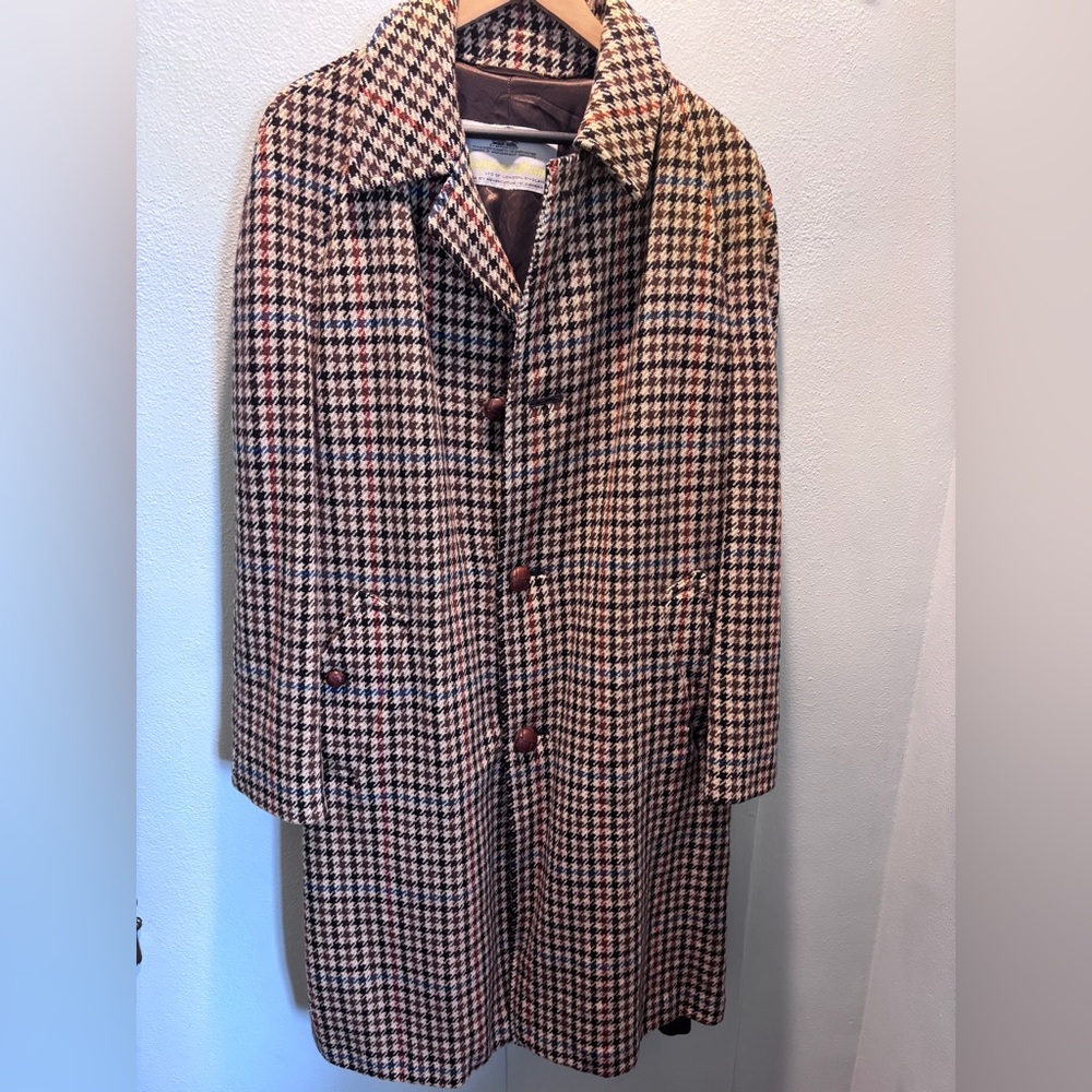 Vintage Wool Herringbone Aquascutum London Trench Coat